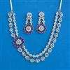 Cubic Zirconia Classic Necklace SetWith Rhodium Plating