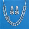 Cubic Zirconia Classic Necklace SetWith Rhodium Plating