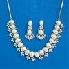 Cubic Zirconia Classic Necklace SetWith Rhodium 2 Tone Plating