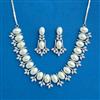 Cubic Zirconia Classic Necklace SetWith Rhodium 2 Tone Plating