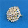 Cz Adjustable Ring With 2 Tone Rhodium Plating
