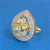 Cz Adjustable Ring With 2 Tone Plating
