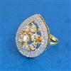 Cz Adjustable Ring With 2 Tone Plating