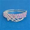 Cz Openable Kada With Rhodium Plating