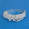 Cz Openable Kada With Rhodium Plating