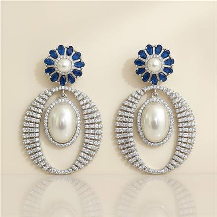 Cubic Zirconia Classic Earring With Rhodium Plating