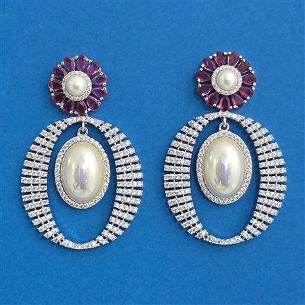 Cubic Zirconia Classic Earring With Rhodium Plating