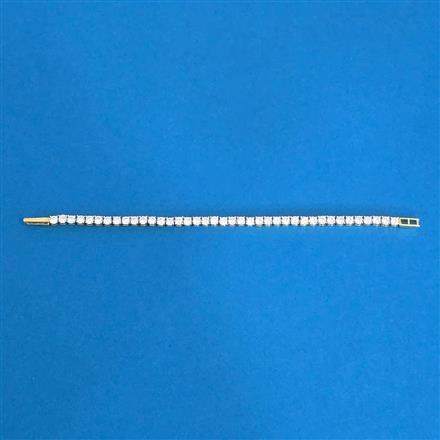 Cz Classic Bracelet With 2 Tone Rhodium Plating