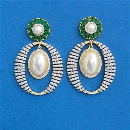 Cz Classic Earring With 2 Tone Plating