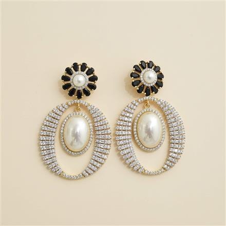 Cz Classic Earring With 2 Tone Plating
