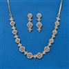 Cz Classic Necklace Set With 2 Tone Rhodium Plating