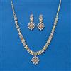 Cz Classic Necklace Set With 2 Tone Rhodium Plating