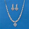 Cz Classic Necklace Set With 2 Tone Rhodium Plating
