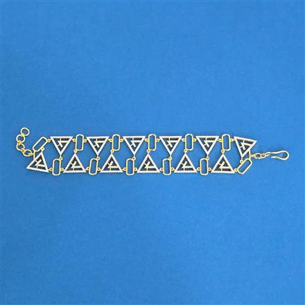 Cz Classic Bracelet With 2 Tone Rhodium Plating