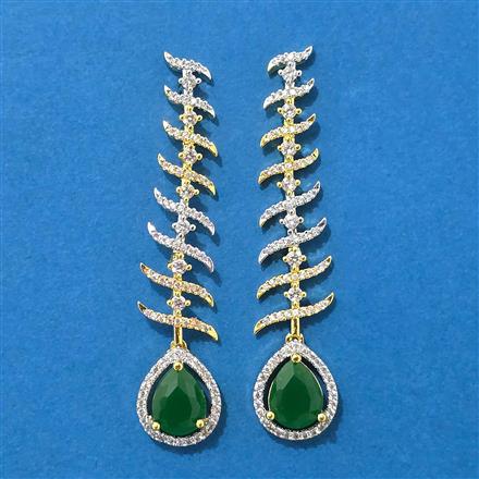 Cz Classic Earring With 2 Tone Plating