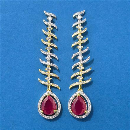 Cz Classic Earring With 2 Tone Plating