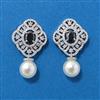 Cz Classic Earring With Rhodium Plating