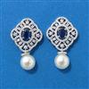 Cz Classic Earring With Rhodium Plating