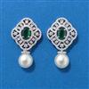 Cz Classic Earring With Rhodium Plating