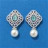 Cz Classic Earring With Rhodium Plating