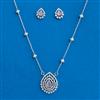 Cz Classic Pendant Set With Rhodium Plating