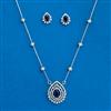 Cz Classic Pendant Set With Rhodium Plating