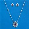 Cz Classic Pendant Set With Rhodium Plating