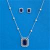 Cz Classic Pendant Set With Rhodium Plating