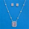 Cz Classic Pendant Set With Rhodium Plating