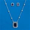 Cz Classic Pendant Set With Rhodium Plating