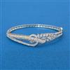 Cz Openable Kada With 2 Tone Mehndi Rhodium Plating