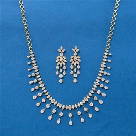 Cz Classic Necklace Set With 2 Tone Plating