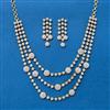 Cz Classic Necklace Set With 2 Tone Plating
