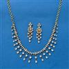 Cz Classic Necklace Set With Mehndi Rhodium Plating