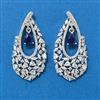 Cz Classic Earring With Rhodium Plating