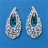 Cz Classic Earring With Rhodium Plating
