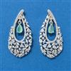 Cz Classic Earring With Rhodium Plating