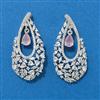 Cz Classic Earring With Rhodium Plating