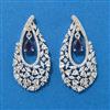 Cz Classic Earring With Rhodium Plating