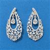 Cz Classic Earring With Rhodium Plating