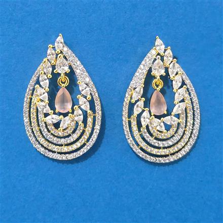 Cz Classic Earring With 2 Tone Plating