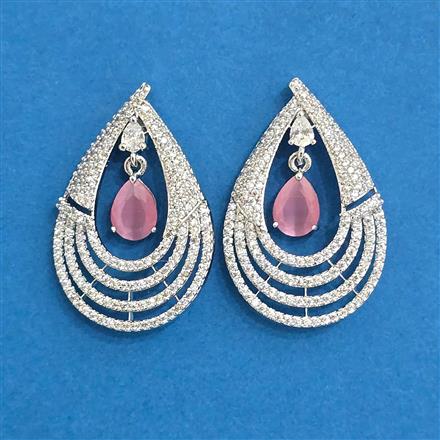 Cubic Zirconia Classic Earring With Rhodium Plating