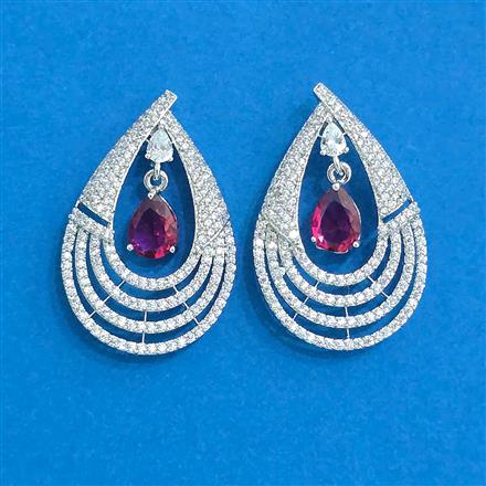 Cubic Zirconia Classic Earring With Rhodium Plating