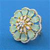Cz Adjustable Ring With 2 Tone Plating