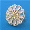 Cz Adjustable Ring With 2 Tone Plating