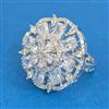 Cubic Zirconia Adjustable Ring With Rhodium Plating