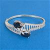 Cubic Zirconia Openable Kada With Rhodium Plating