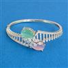 Cubic Zirconia Openable Kada With Rhodium Plating