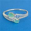 Cubic Zirconia Openable Kada With Rhodium Plating