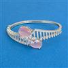 Cubic Zirconia Openable Kada With Rhodium Plating